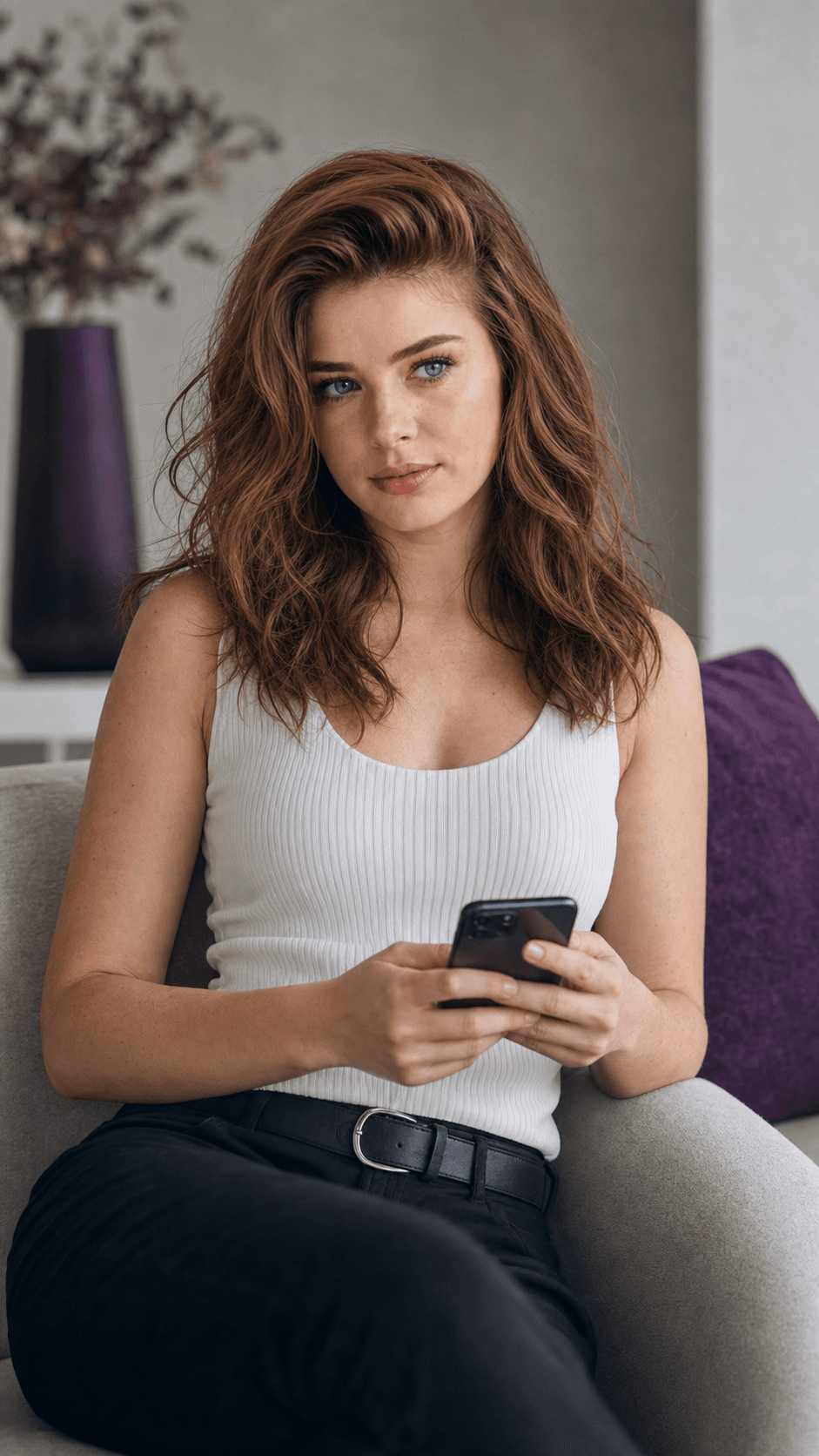 Une jeune femme consulte son rapport de personnalité T-Persona sur une tablette